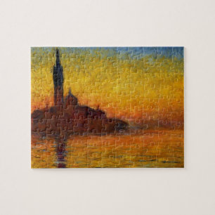 Quebra-cabeça Monet Sunset em Veneza Impressionista Pintura