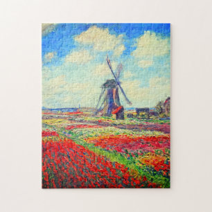 Quebra-cabeça Monet Tulips Windmill