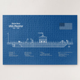 Quebra-cabeça Monitor USS - ABD de Planos de Impressão Blueprint