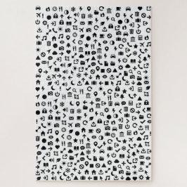 Quebra-cabeça Monochrome moderno da serra de vaivém dos ícones