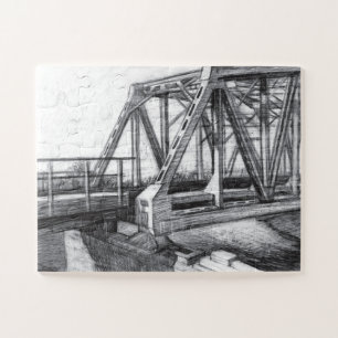Quebra-cabeça Monocromo de pinto antigo da ponte