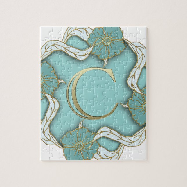 Quebra-cabeça monograma c alfabético (Vertical)