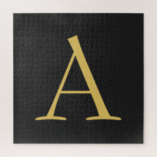 Quebra-cabeça Monograma de cores Dourada da cinza