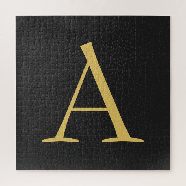 Quebra-cabeça Monograma de cores Dourada da cinza (Vertical)