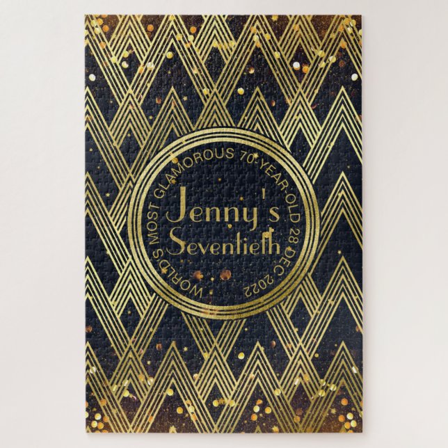 Quebra-cabeça Monograma geométrico do teste padrão do brilho de (Vertical)