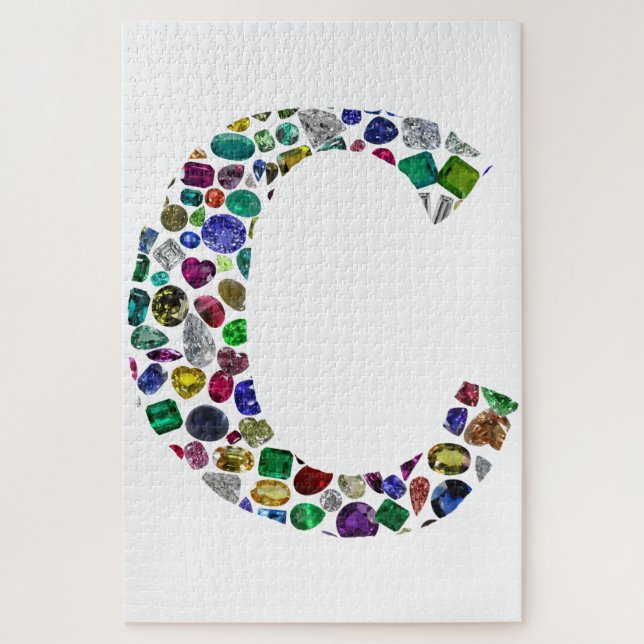 Quebra-cabeça Monograma inicial - Letra C Trendência (Vertical)