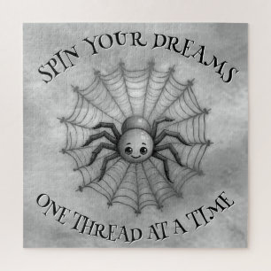 Quebra-cabeça Monograma Inspiracional de Aranha-Cega na cinza