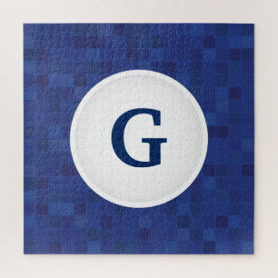 Quebra-cabeça Monograma personalizado com padrão de pixel do mo