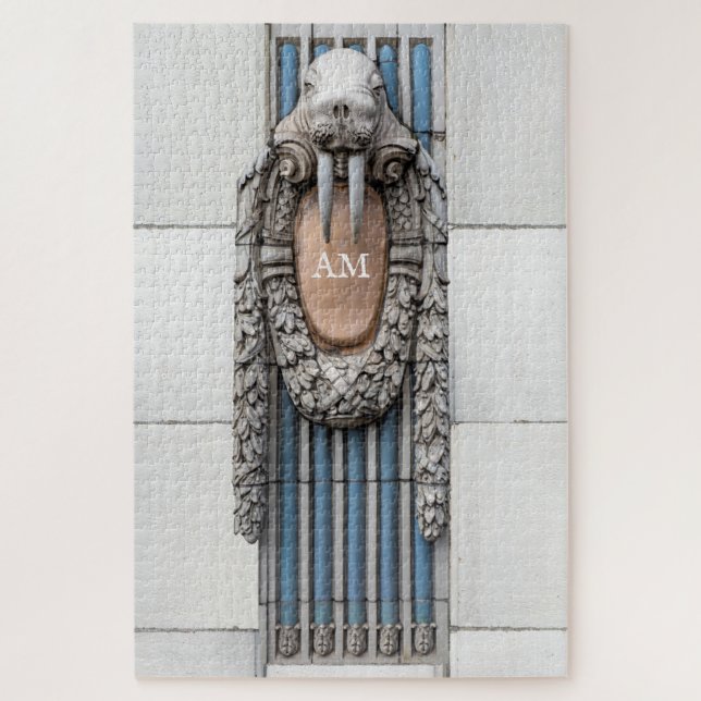 Quebra-cabeça Monograma Personalizado da Escultura Beaux Arts Wa (Vertical)