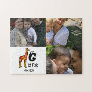 Quebra-cabeça Monograma personalizado G para girafas girafas gir