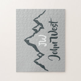 Quebra-cabeça Monograma personalizável de cadeia montanhosa dese