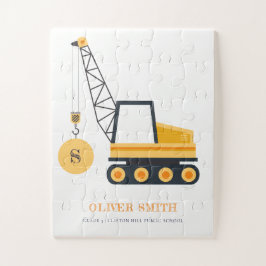 Quebra-cabeça Monogramas de veículos com grua de construção amar