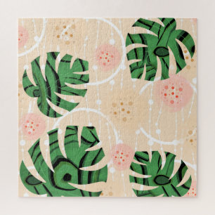 Quebra-cabeça Monstera sai rosa.