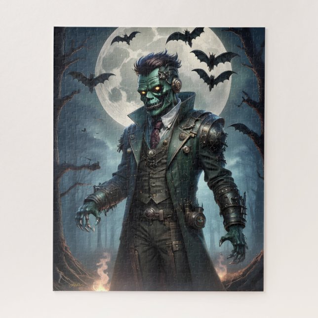 Quebra-cabeça Monstro de Frankenstein Steampunk do Halloween (Vertical)