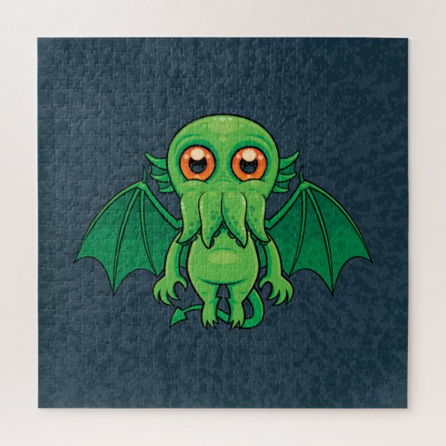 Quebra-cabeça Monstro do Cthulhu Verde Bonito (Vertical)