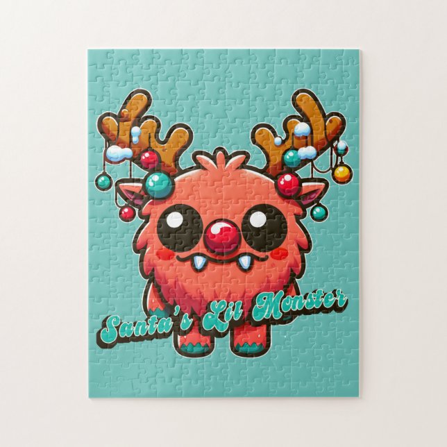 Quebra-cabeça Monstro Vermelho papai noel (Vertical)