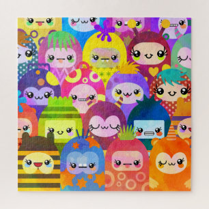 Quebra-cabeça Monstros Kawaii Super Coloridos