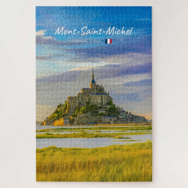 Quebra-cabeça Mont-Saint-Michel, França - Abadia Medieval (Vertical)