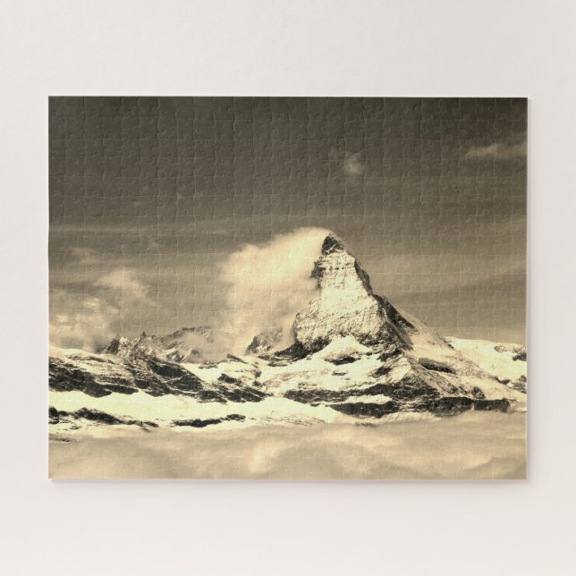 Quebra-cabeça Montanha e nuvens de Matterhorn (Horizontal)