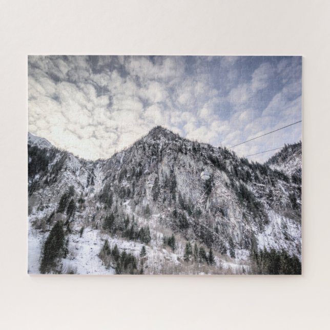 Quebra-cabeça Montanha Levanta Visão Neve (Horizontal)