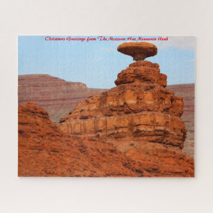 Quebra-cabeça Montanha Mexican Hat Utah. Saudações de Natal
