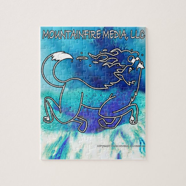 Quebra-cabeça MontanhaFire Coyote Fugindo sobre o vulcão Design  (Vertical)