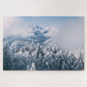 Quebra-cabeça Montanhas Cobertas de Neve Árvores Inverno Naturez