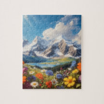 Montanhas e flores selvagens