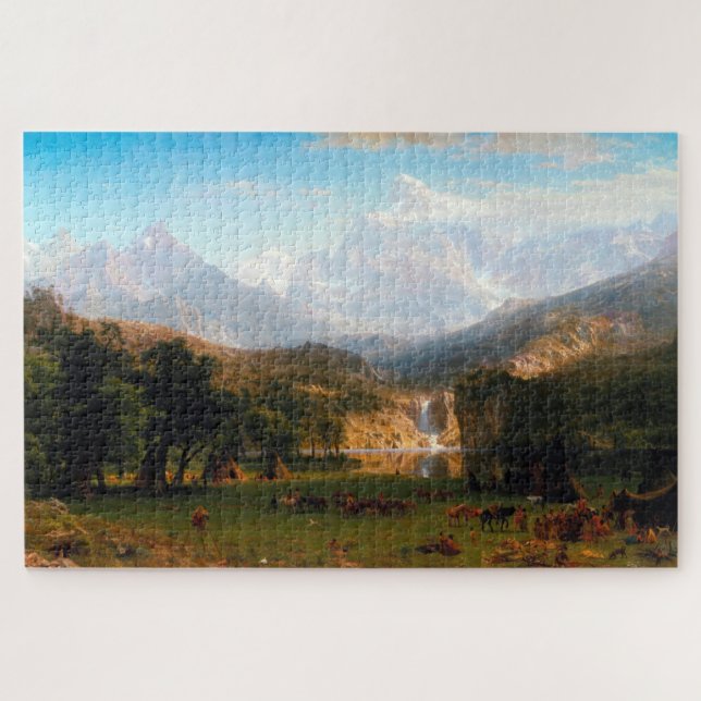 Quebra-cabeça Montanhas Rocky, Pico de Lander, Albert Bierstadt (Horizontal)