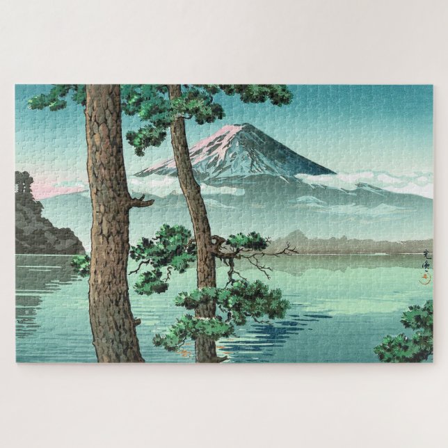 Quebra-cabeça Monte Fuji do lago Kawaguchi por Tsuchiya Koitsu (Horizontal)
