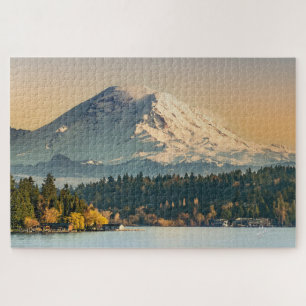 Quebra-cabeça Monte Rainier sobre o lago Washington Sunset Fine