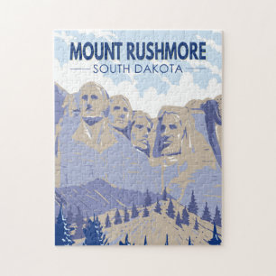Quebra-cabeça Monte Rushmore South Dakota Viagem Art Vintage