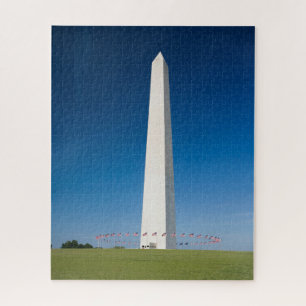 Quebra-cabeça Monumentos Monumento a Washington com Bandeiras