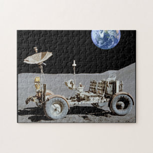 Quebra-cabeça Moon Rover Com Terra Adicionada Ao Fundo