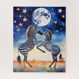 Quebra-cabeça Moonlit Dance Zebras in Love