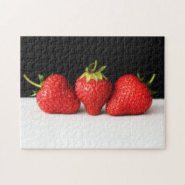 Quebra-cabeça Morangos A Preto Sobre Branco 11x14 252pc jpa