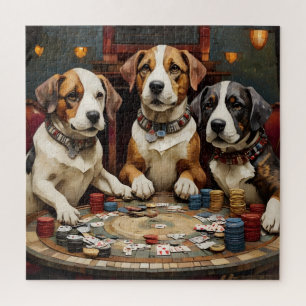 Quebra-cabeça Mosaico Cão jogando pôquer