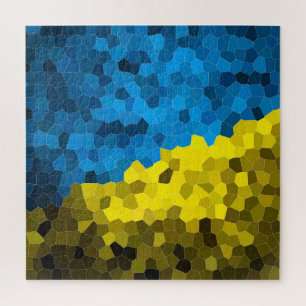 Quebra-cabeça Mosaico de bandeira da Ucrânia