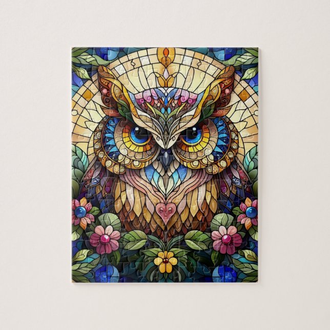 Quebra-cabeça Mosaico de Coruja (Vertical)