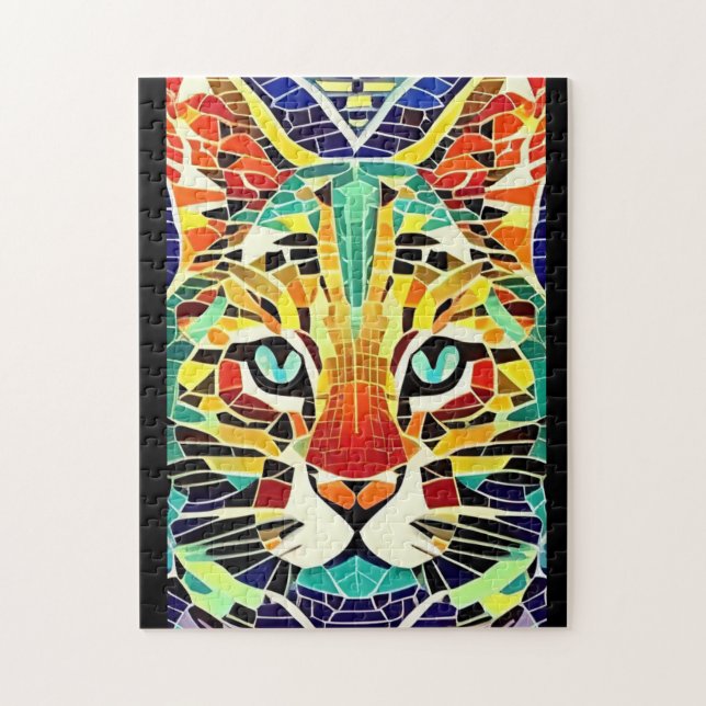 Quebra-cabeça Mosaico de gato, vozes gatinhos bonitas multicolor (Vertical)