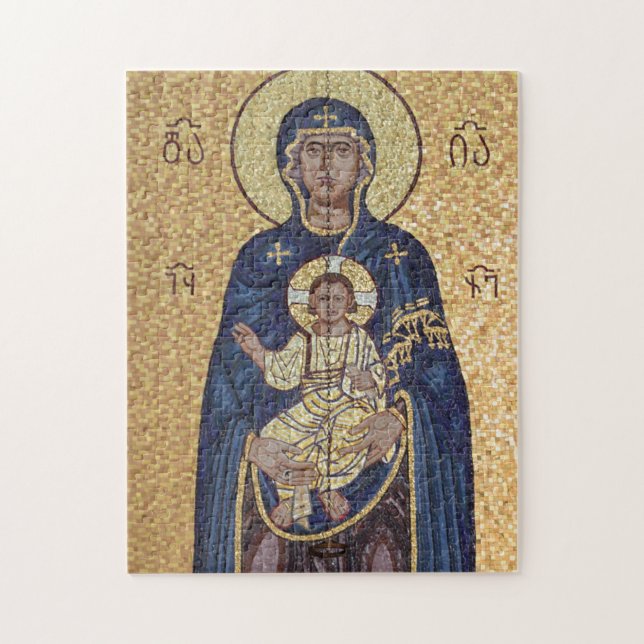 Quebra-cabeça Mosaico de Maria e Jesus (Vertical)