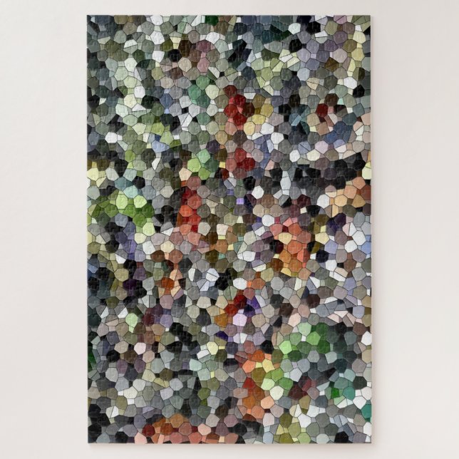 Quebra-cabeça Mosaico de Octógono Geométrico Abstrato Multicolor (Vertical)