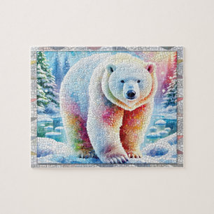 Quebra-cabeça Mosaico de Urso Polar, Animais Selvagens, Azulejos