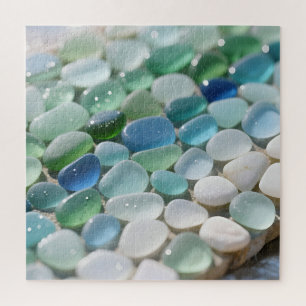 Quebra-cabeça Mosaico de Vidro do Mar Ocean Blues Tranquilo