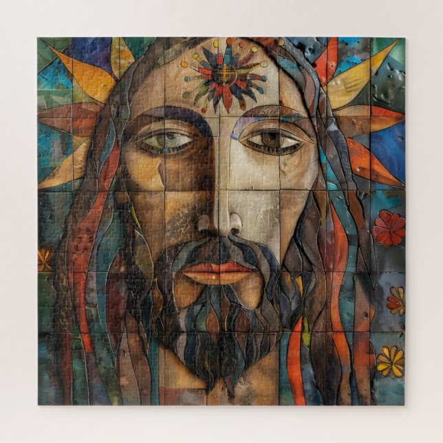 Quebra-cabeça Mosaico do Cristo Folk (Vertical)