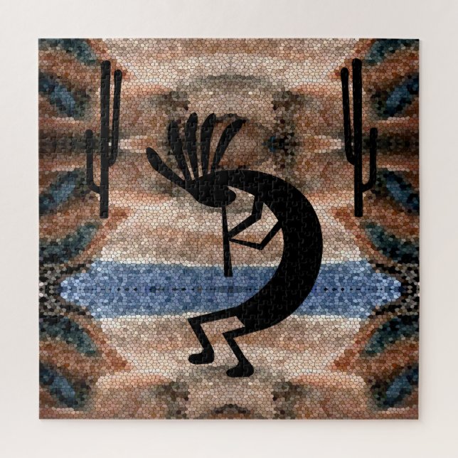 Quebra-cabeça Mosaico do Deserto de Kokopelli, a 20" x 20" (Vertical)