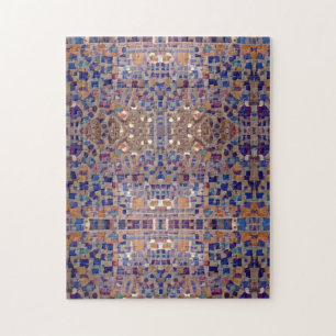 Quebra-cabeça Mosaico marroquino inspirou bege azul design