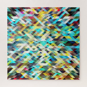 Quebra-cabeça Mosaico Neon Vibrante: Fundo Abstrato.