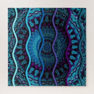 Quebra-cabeça Mosaico ornamentado: A Textura De Ondas De Alivio.