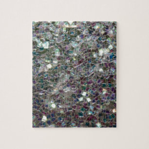 Quebra-cabeça Mosaico prateado colorido brilhante